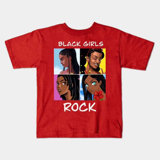 Black Queens Kids T-Shirt by Kurosan